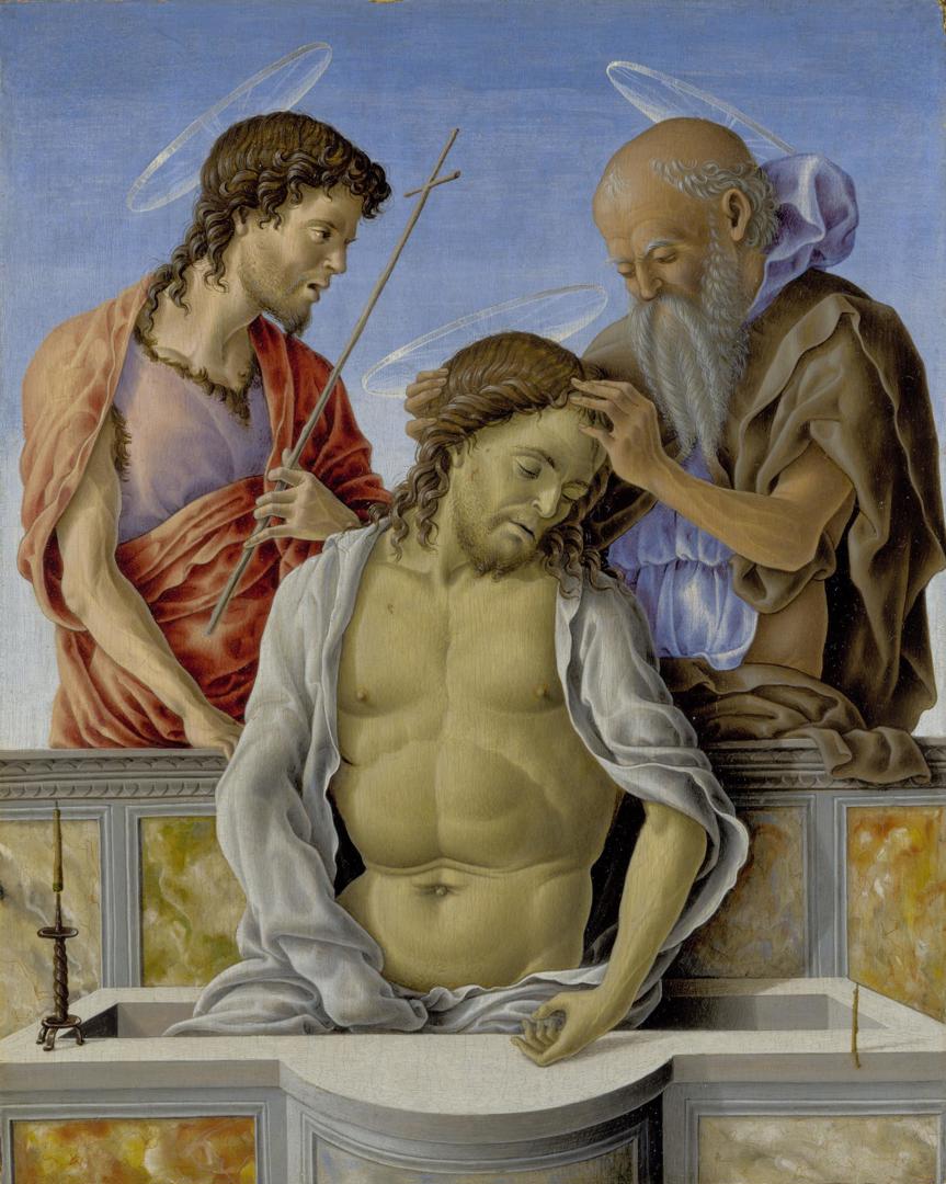 The Dead Christ supported by Saints by Marco Zoppo