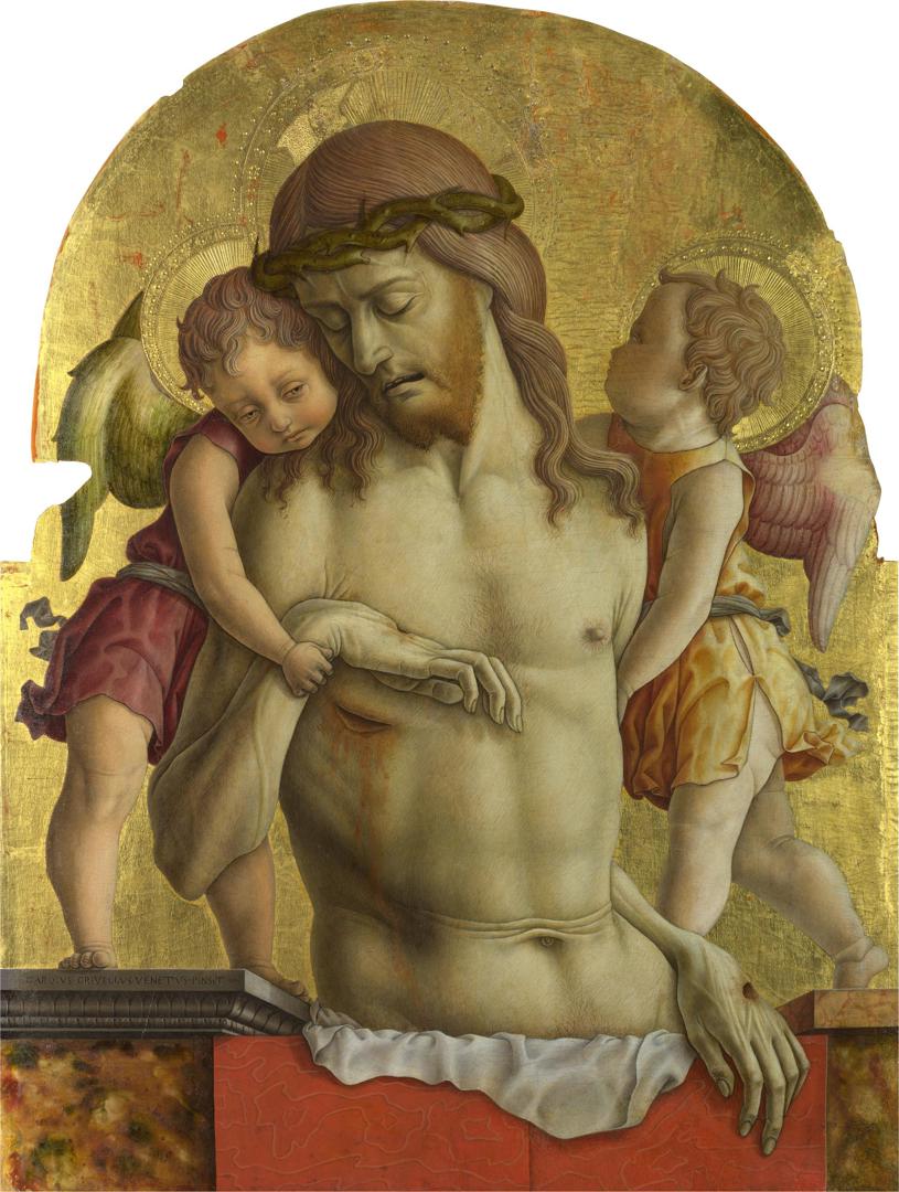 The Dead Christ supported by Two Angels by Carlo Crivelli