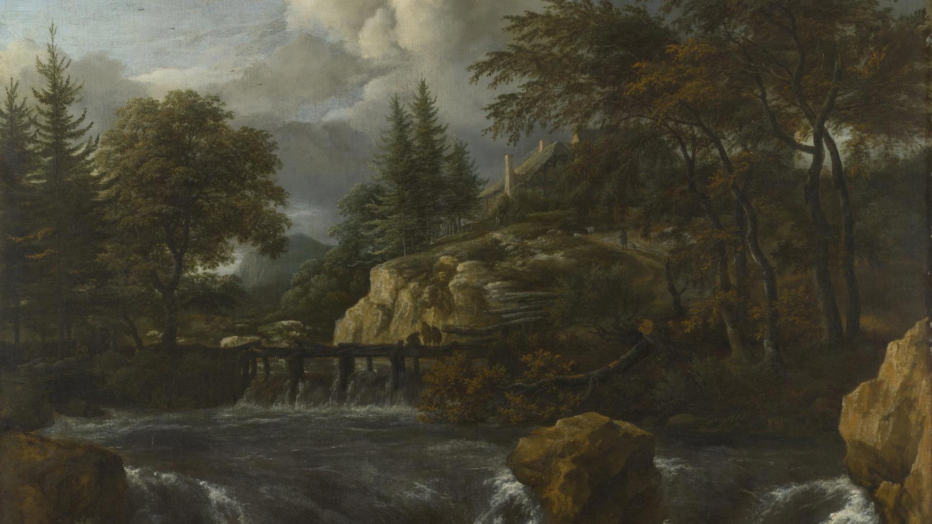 A Waterfall in a Rocky Landscape by Jacob van Ruisdael