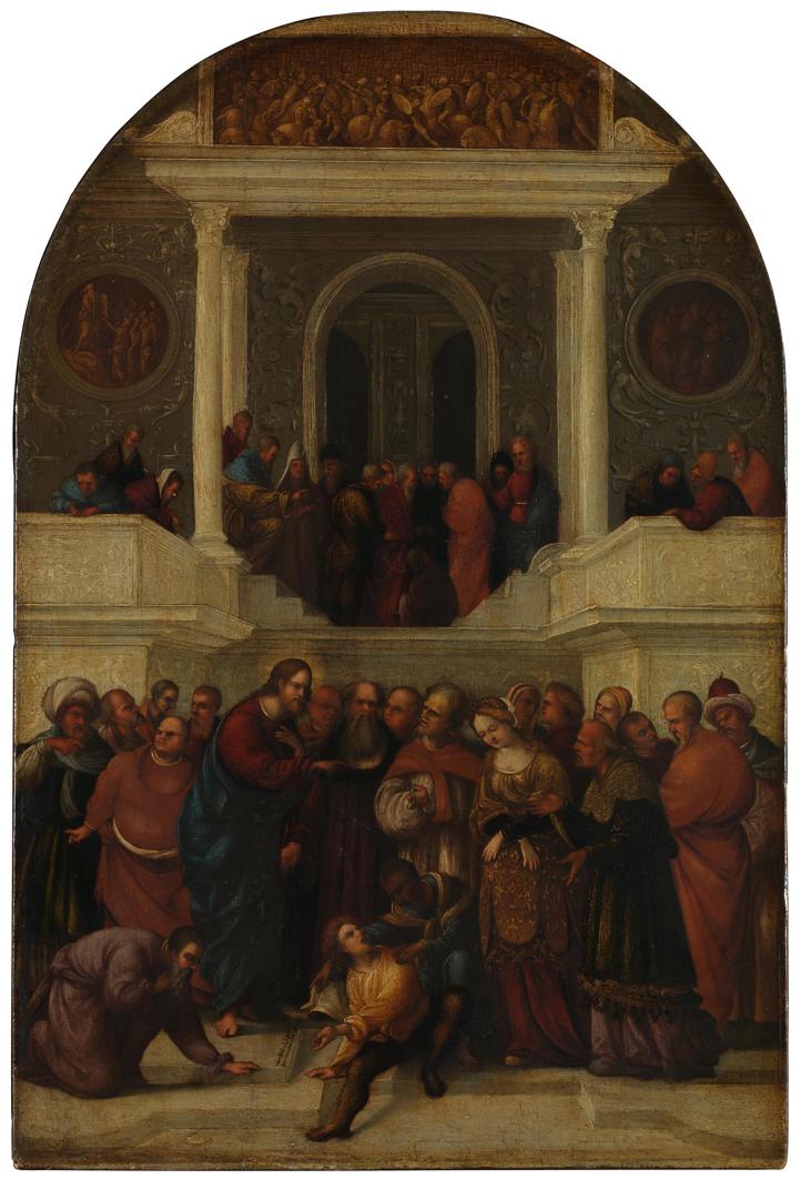 Christ and the Woman taken in Adultery by Ludovico Mazzolino