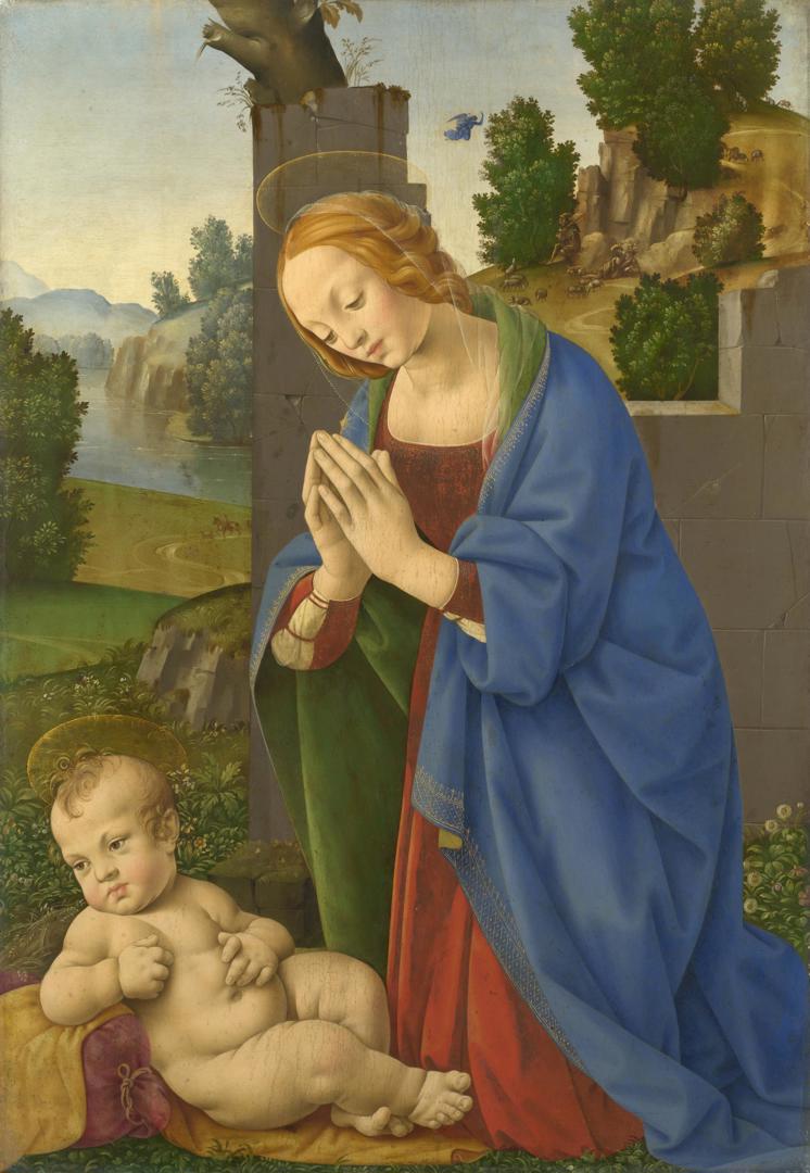 The Virgin adoring the Child by Lorenzo di Credi