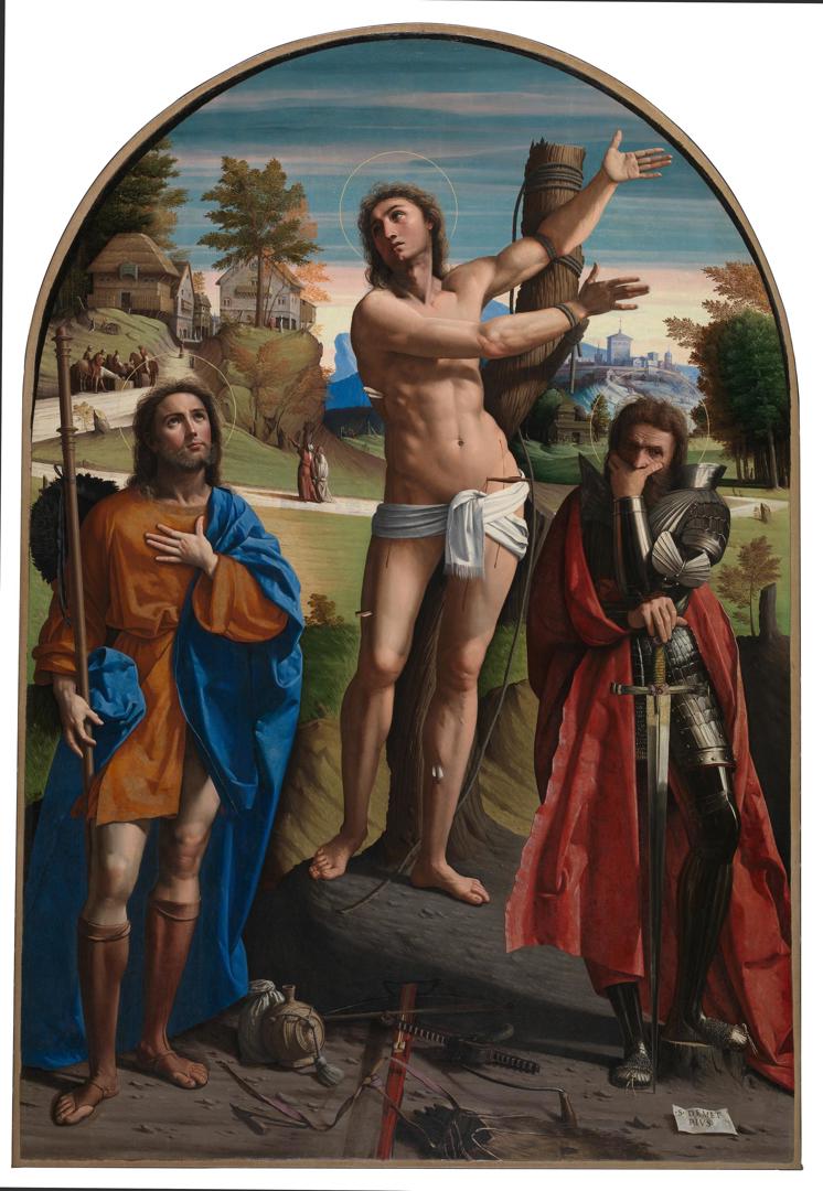 Saint Sebastian with Saint Roch and Saint Demetrius by Ortolano