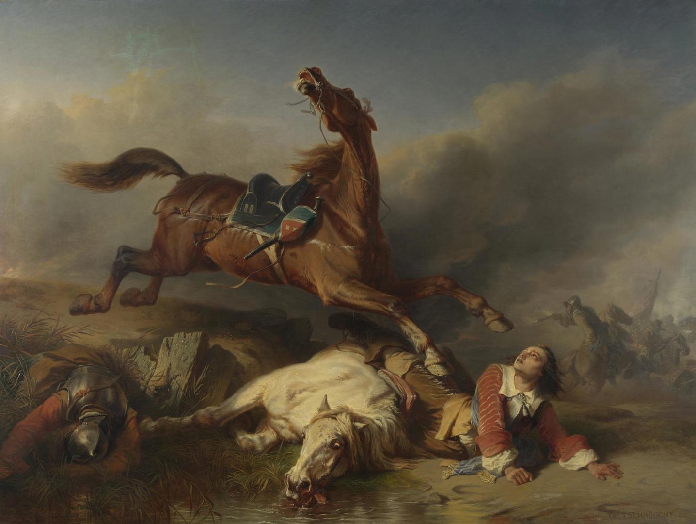 An Episode on the Field of Battle by Charles-Philogène Tschaggeny