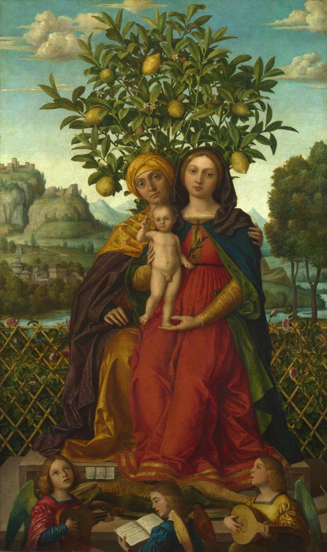 The Virgin and Child with Saint Anne by Gerolamo dai Libri