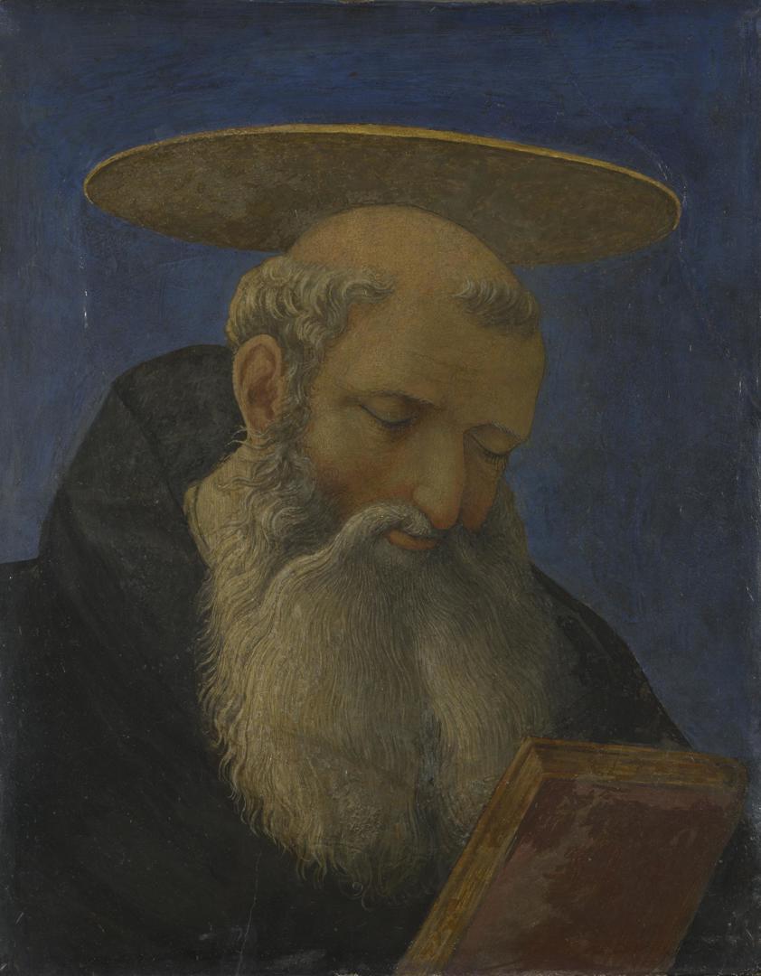 Head of a Tonsured, Bearded Saint by Domenico Veneziano