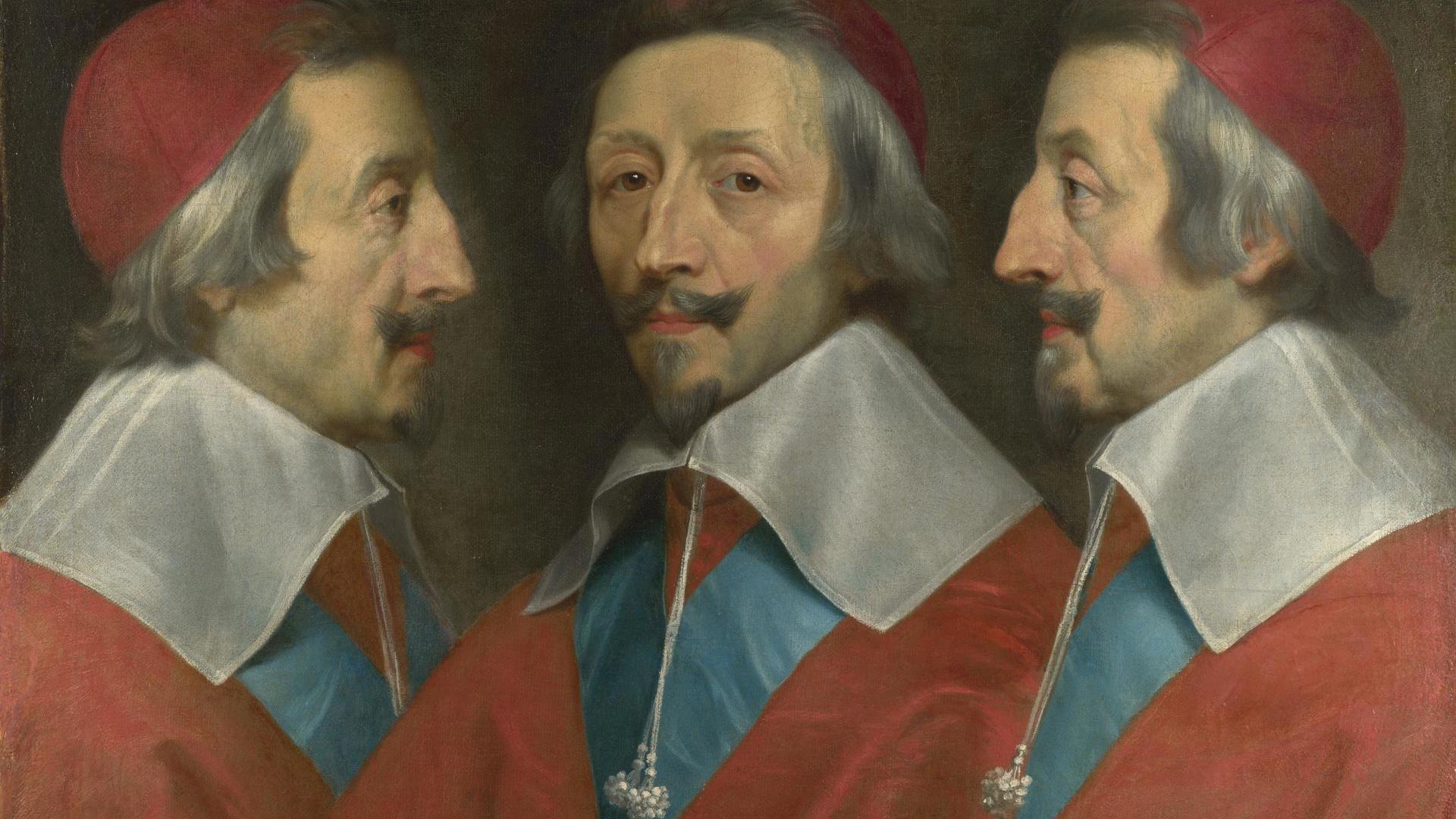 Triple Portrait of Cardinal de Richelieu by Philippe de Champaigne and studio