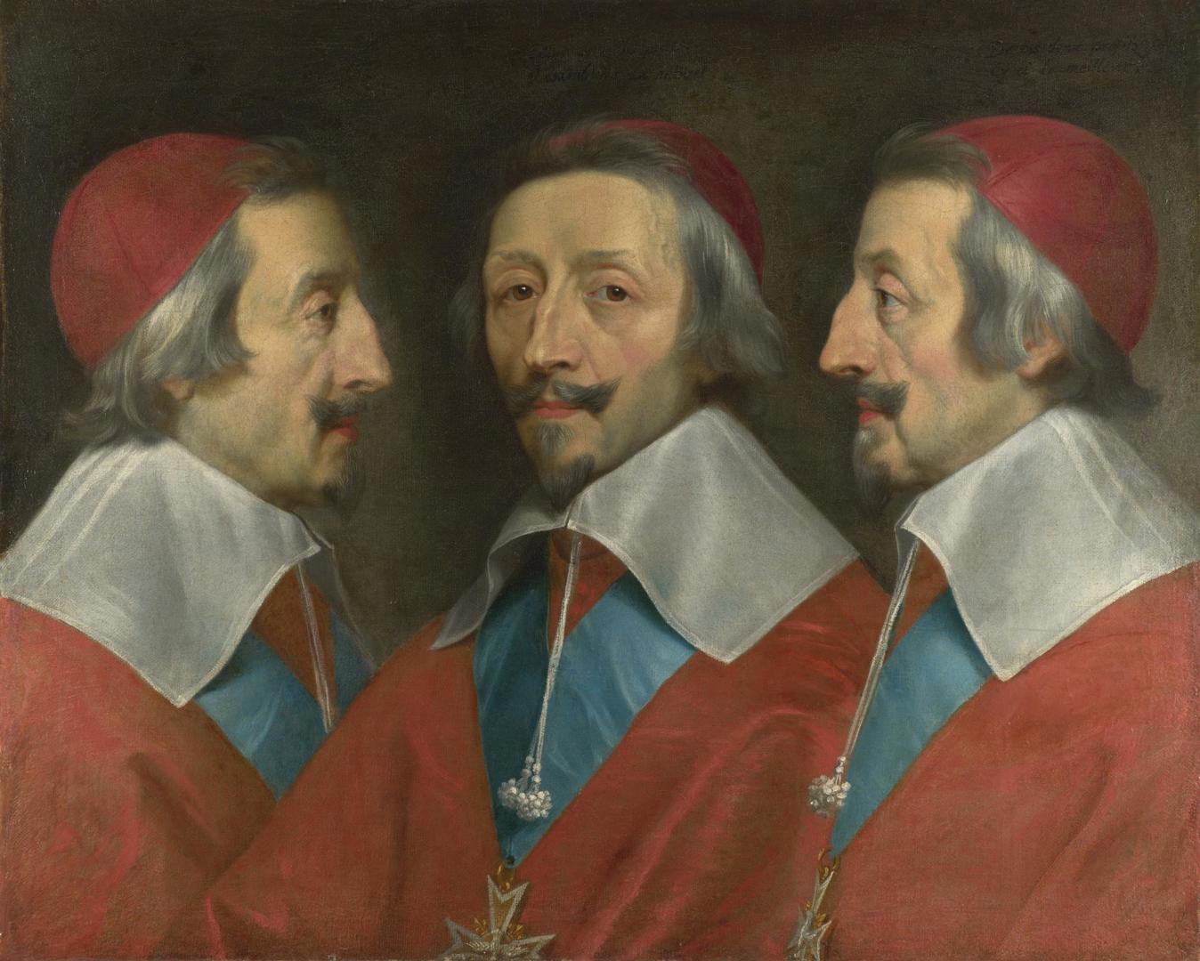 Triple Portrait of Cardinal de Richelieu by Philippe de Champaigne and studio