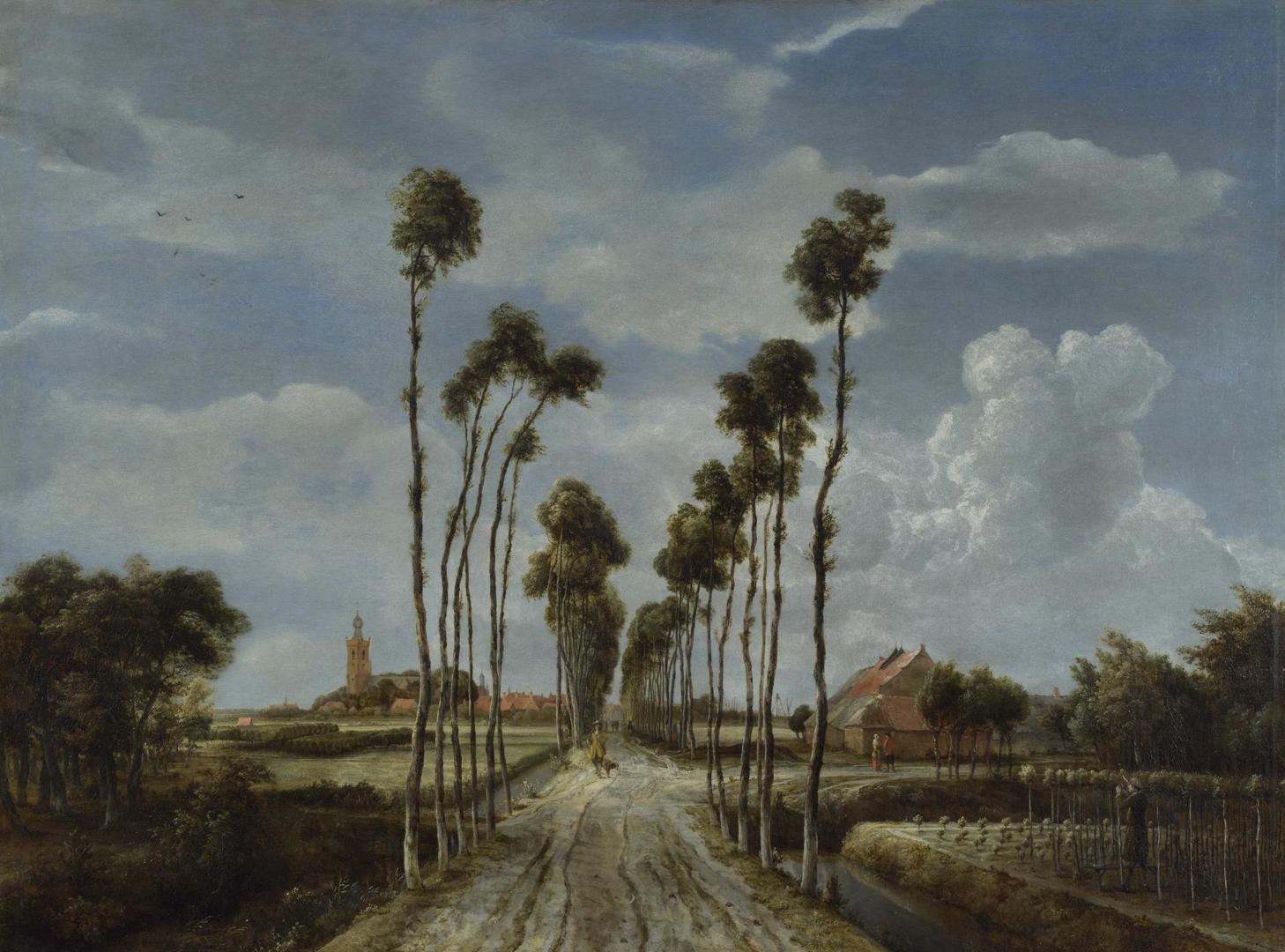 The Avenue at Middelharnis by Meindert Hobbema