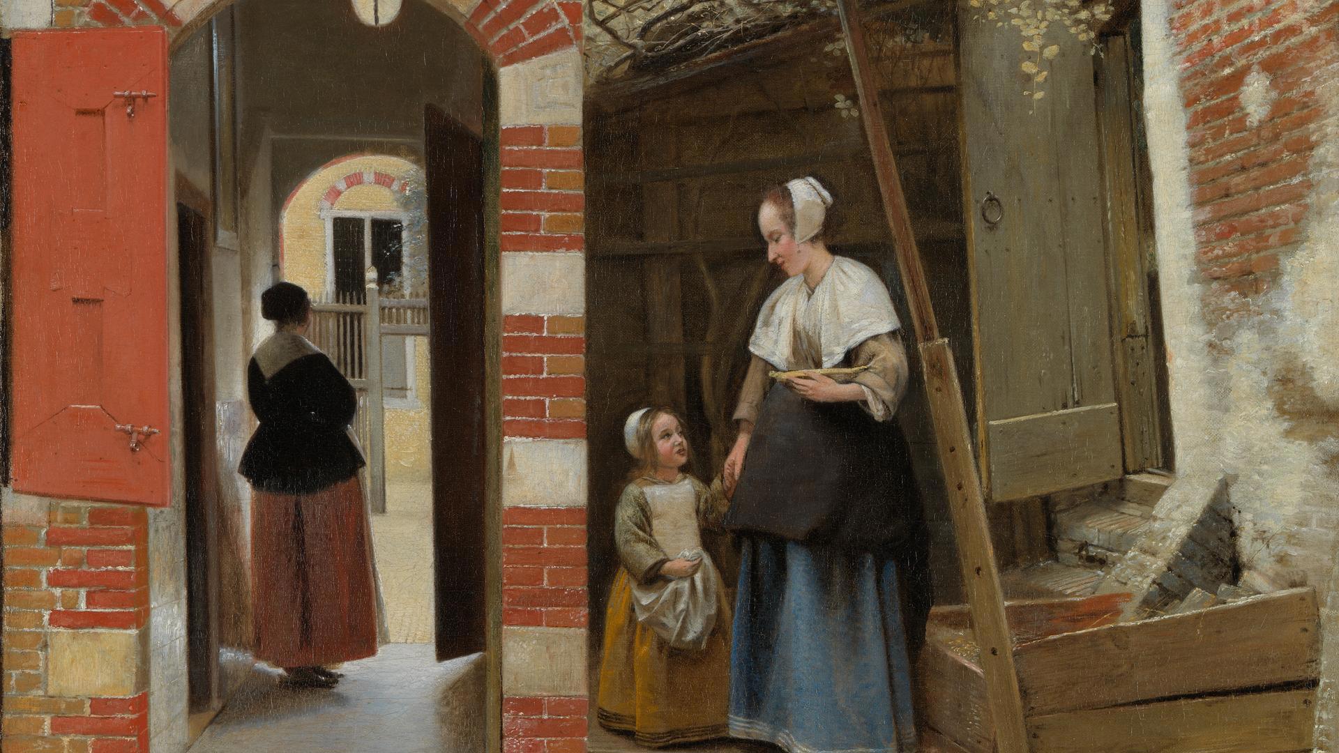 The Courtyard of a House in Delft by Pieter de Hooch