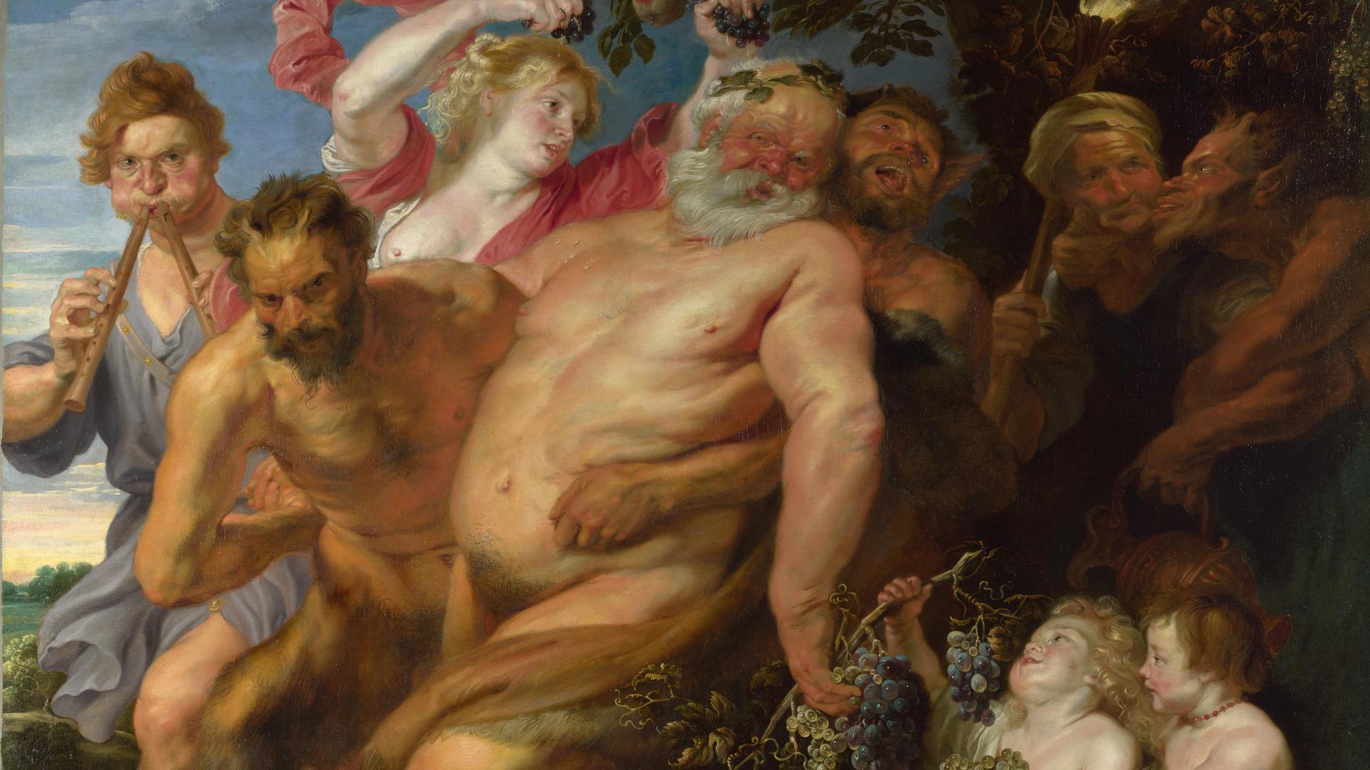 Drunken Silenus supported by Satyrs by Possibly by Anthony van Dyck