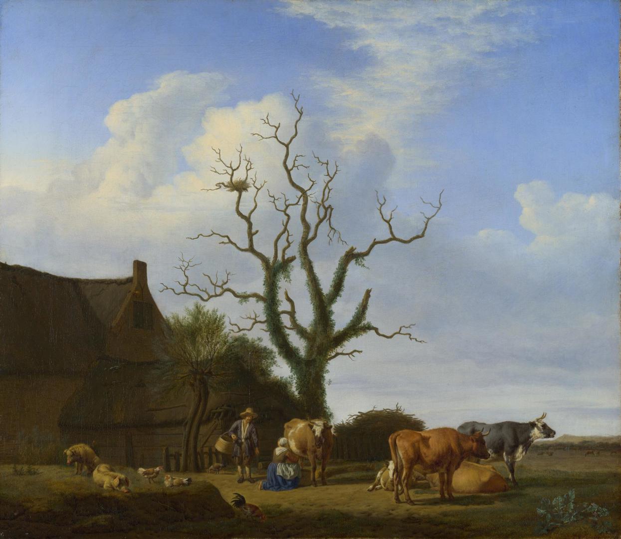 A Farm with a Dead Tree by Adriaen van de Velde