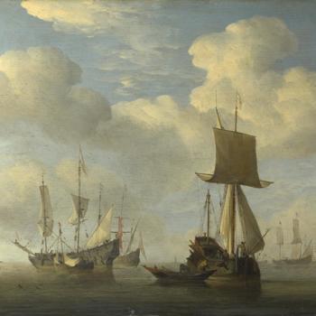 An English Vessel and Dutch Ships Becalmed