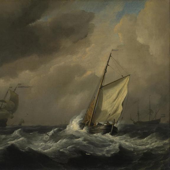A Small Dutch Vessel close-hauled in a Strong Breeze