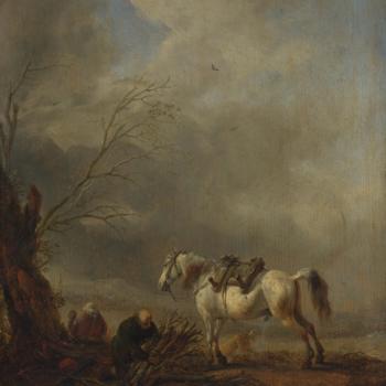 A White Horse, and an Old Man binding Faggots