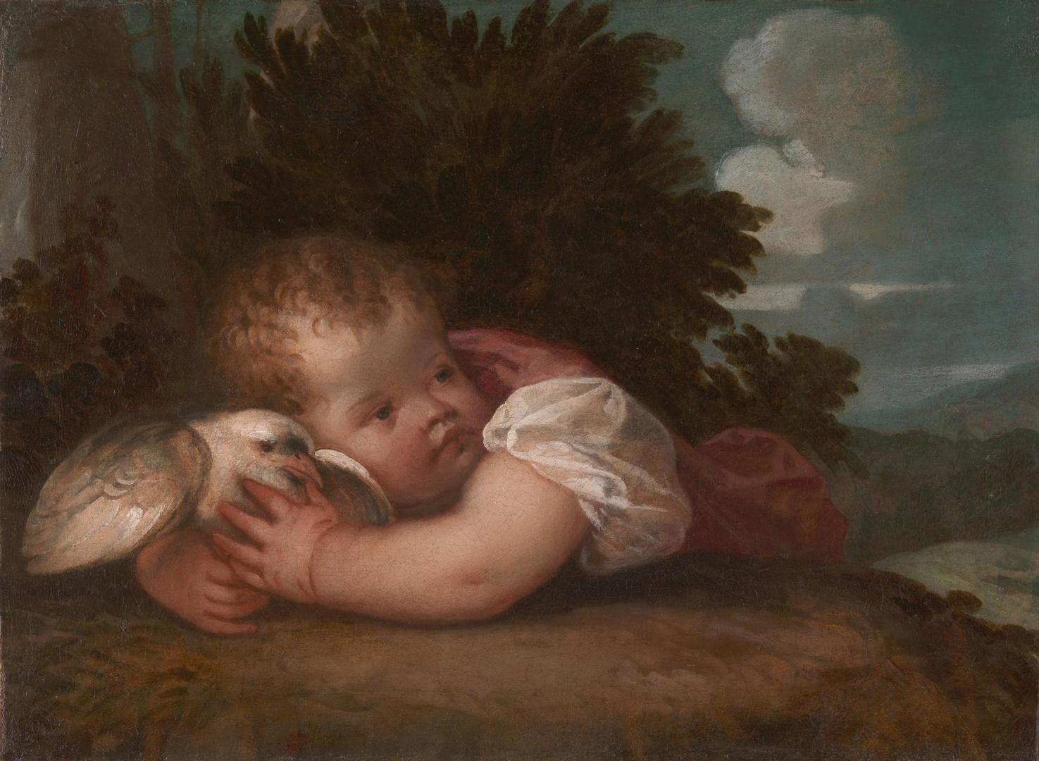 A Boy with a Bird by Titian or workshop of Titian