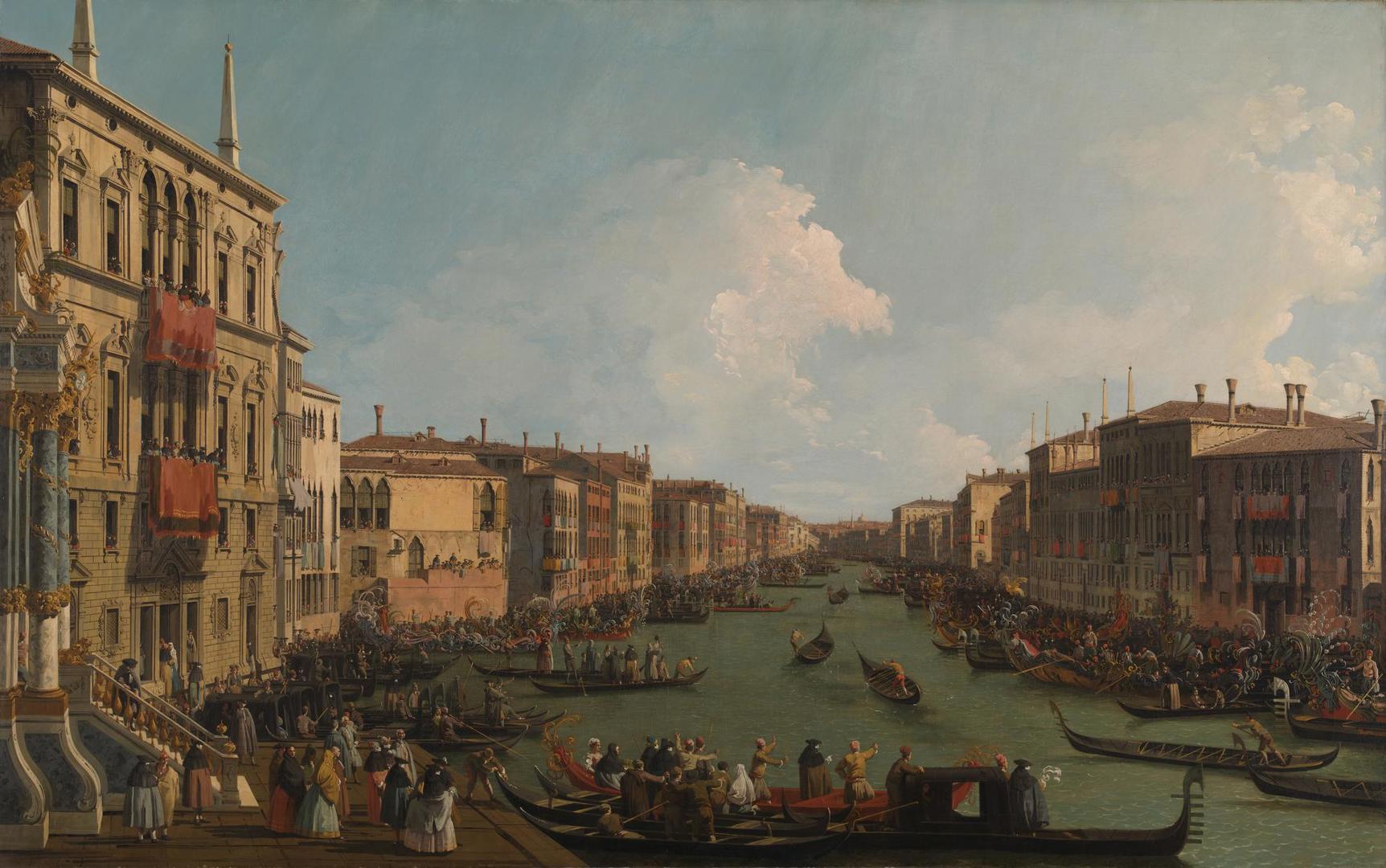 Venice: A Regatta on the Grand Canal by Canaletto