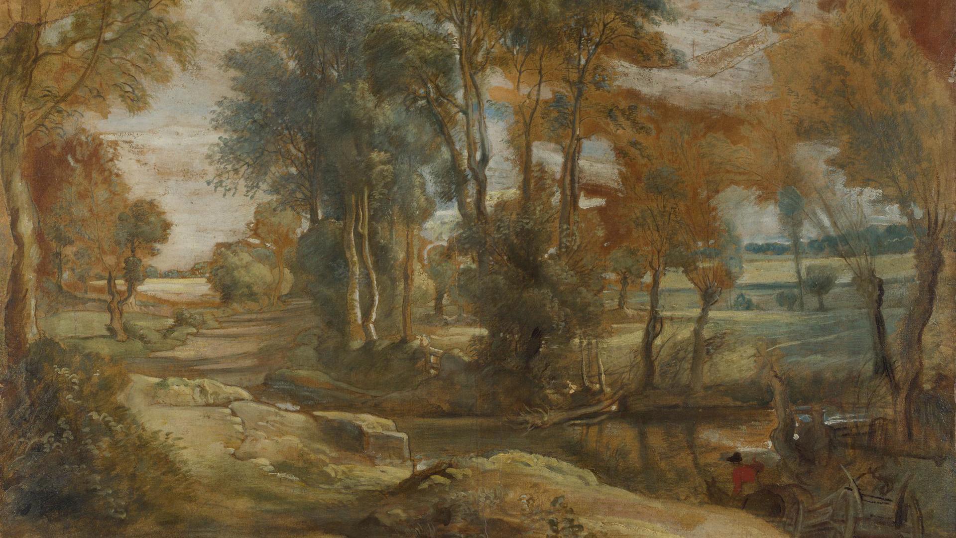 A Wagon fording a Stream by Peter Paul Rubens