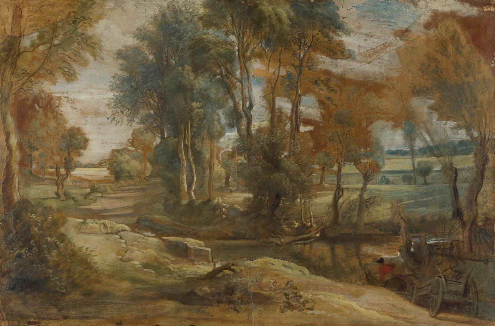 A Wagon fording a Stream by Peter Paul Rubens