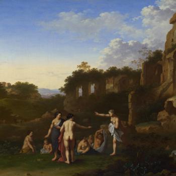 Women bathing in a Landscape