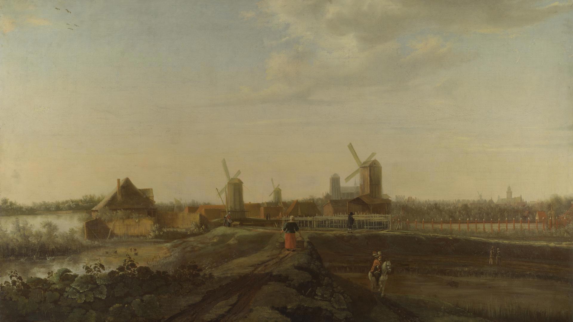 A Landscape with a View of Dordrecht by Probably by Willem van Drielenburgh