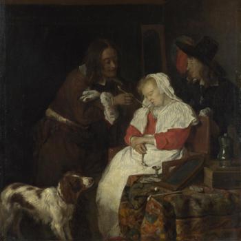 Two Men with a Sleeping Woman