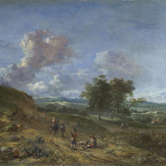A Landscape with a High Dune and Peasants on a Road