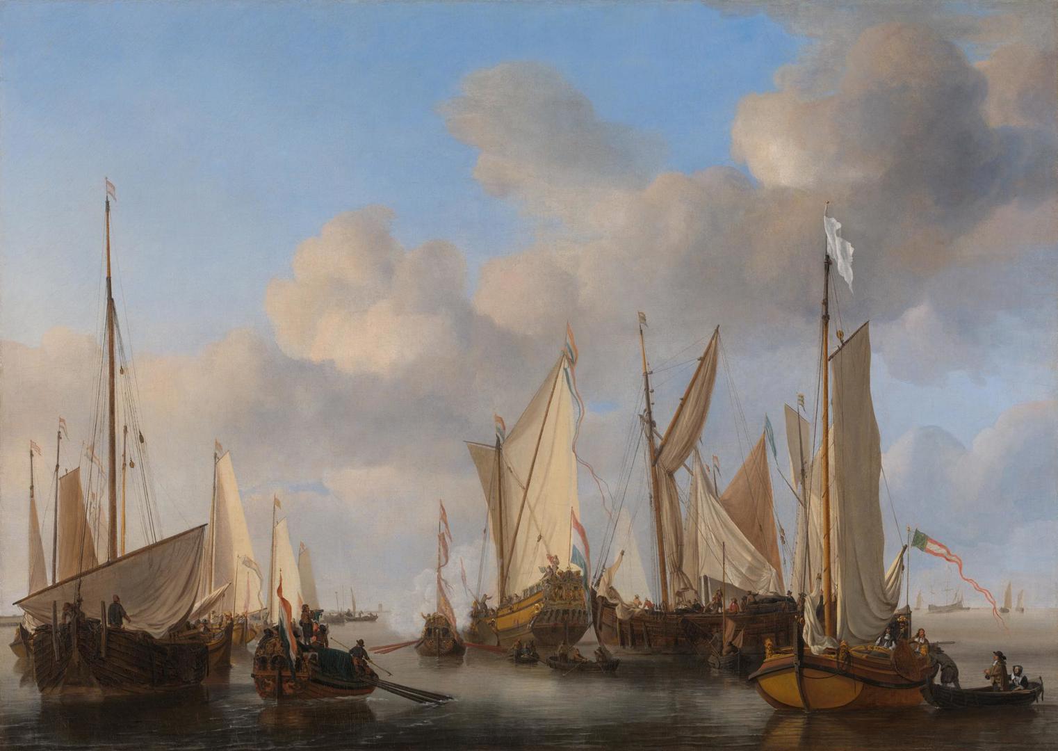 A Dutch Yacht saluting by Willem van de Velde