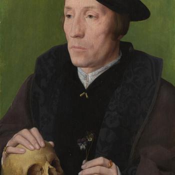 A Man with Pansies and a Skull