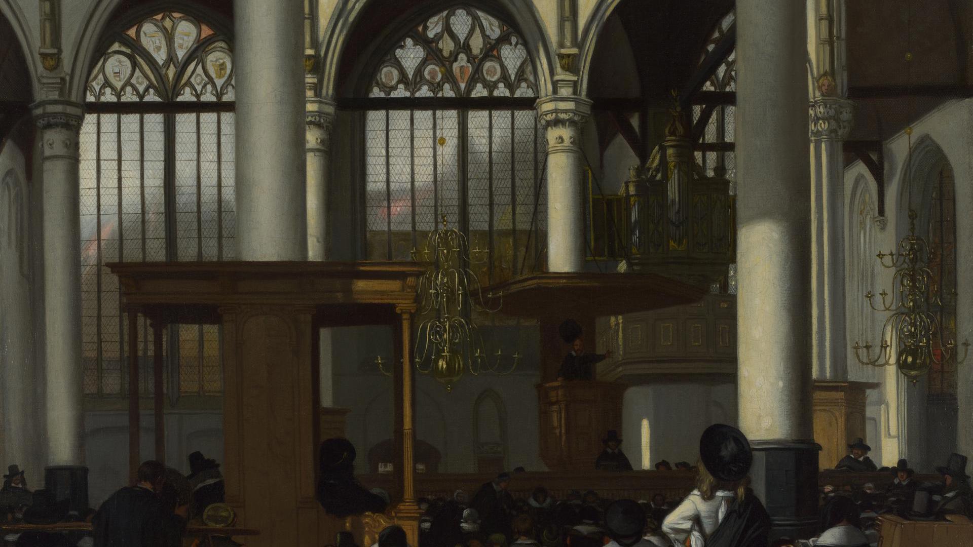The Interior of the Oude Kerk, Amsterdam by Emanuel de Witte