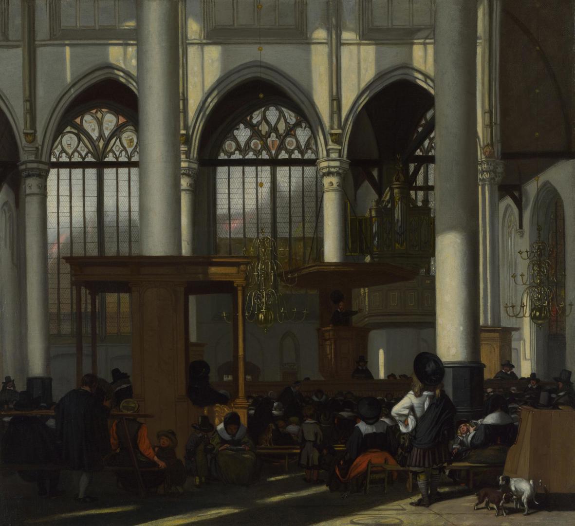 The Interior of the Oude Kerk, Amsterdam by Emanuel de Witte