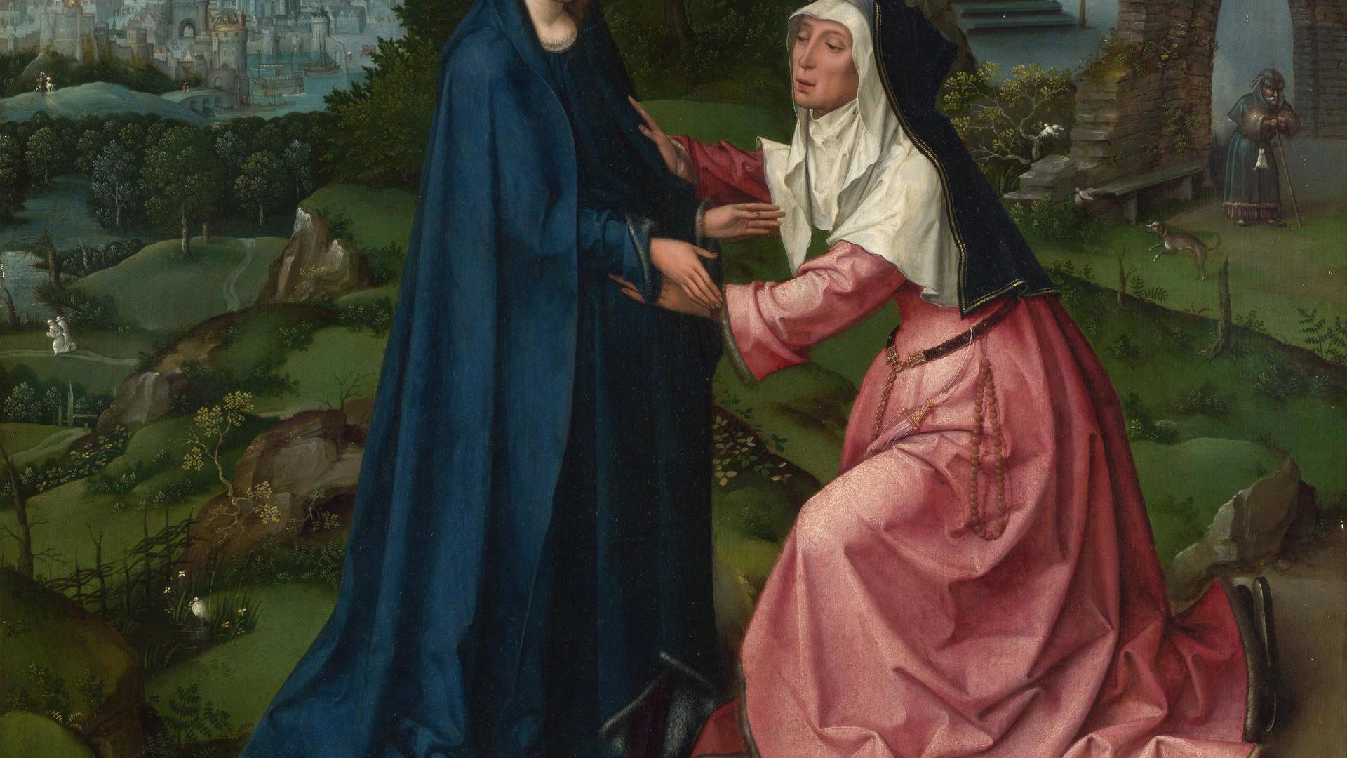 The Visitation of the Virgin to Saint Elizabeth by Workshop of Goossen van der Weyden