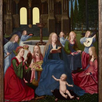 The Virgin and Child with Saints and Angels in a Garden
