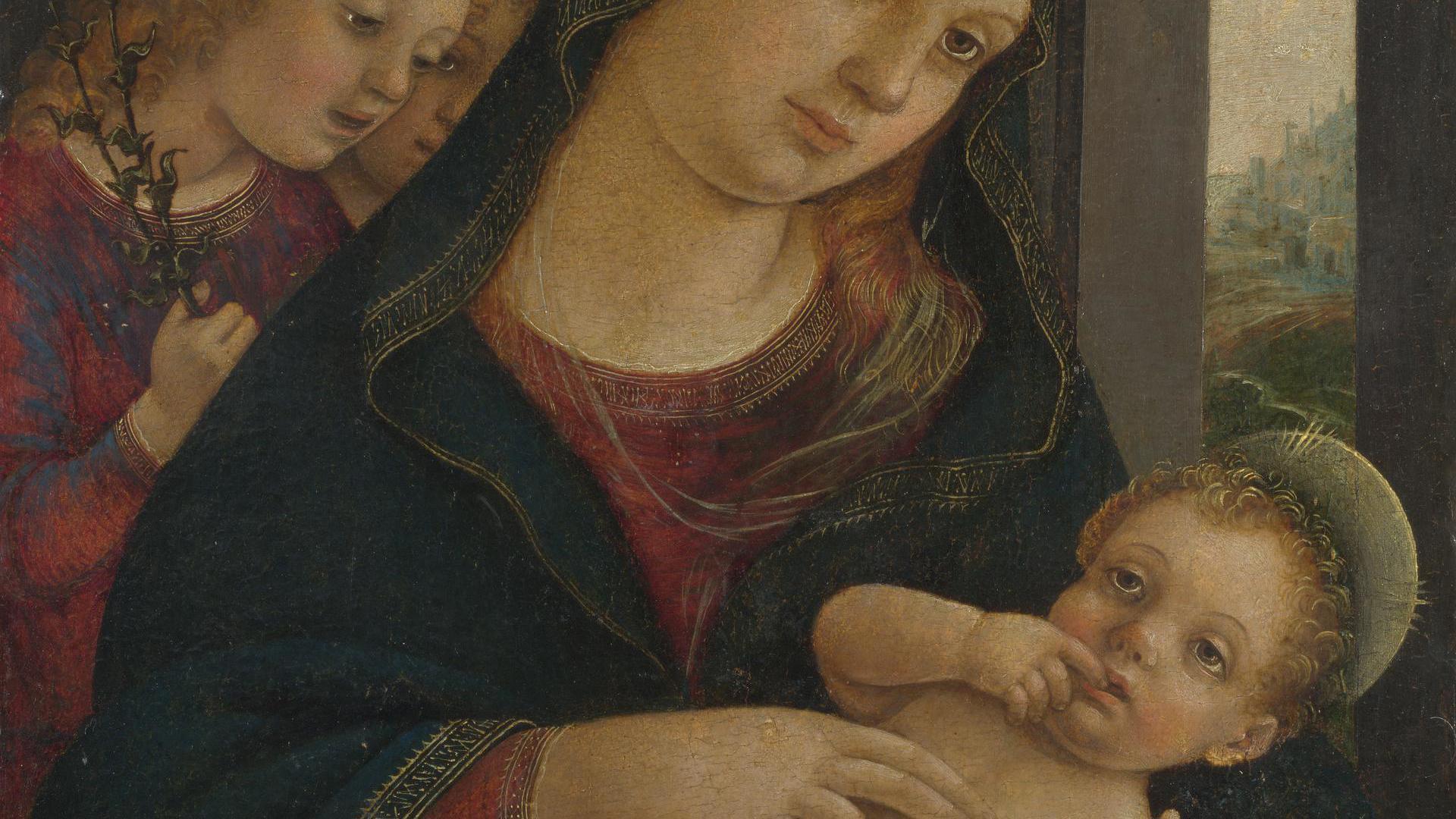 The Virgin and Child with Two Angels by Liberale da Verona