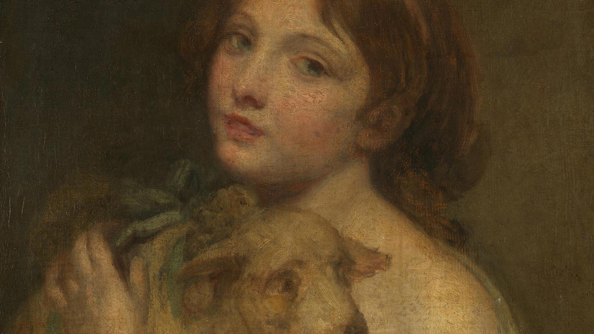 A Girl with a Lamb by Jean-Baptiste Greuze