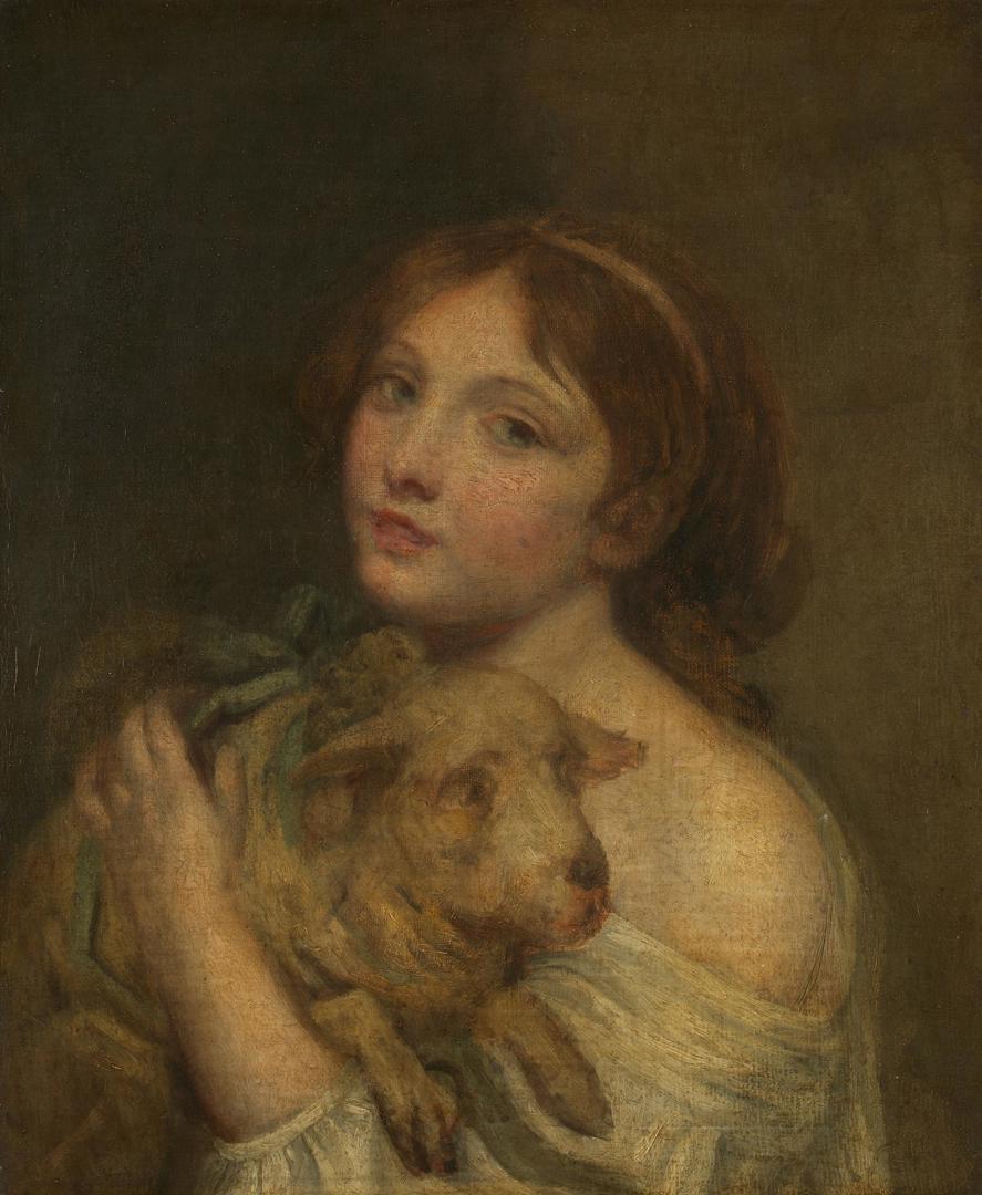 A Girl with a Lamb by Jean-Baptiste Greuze