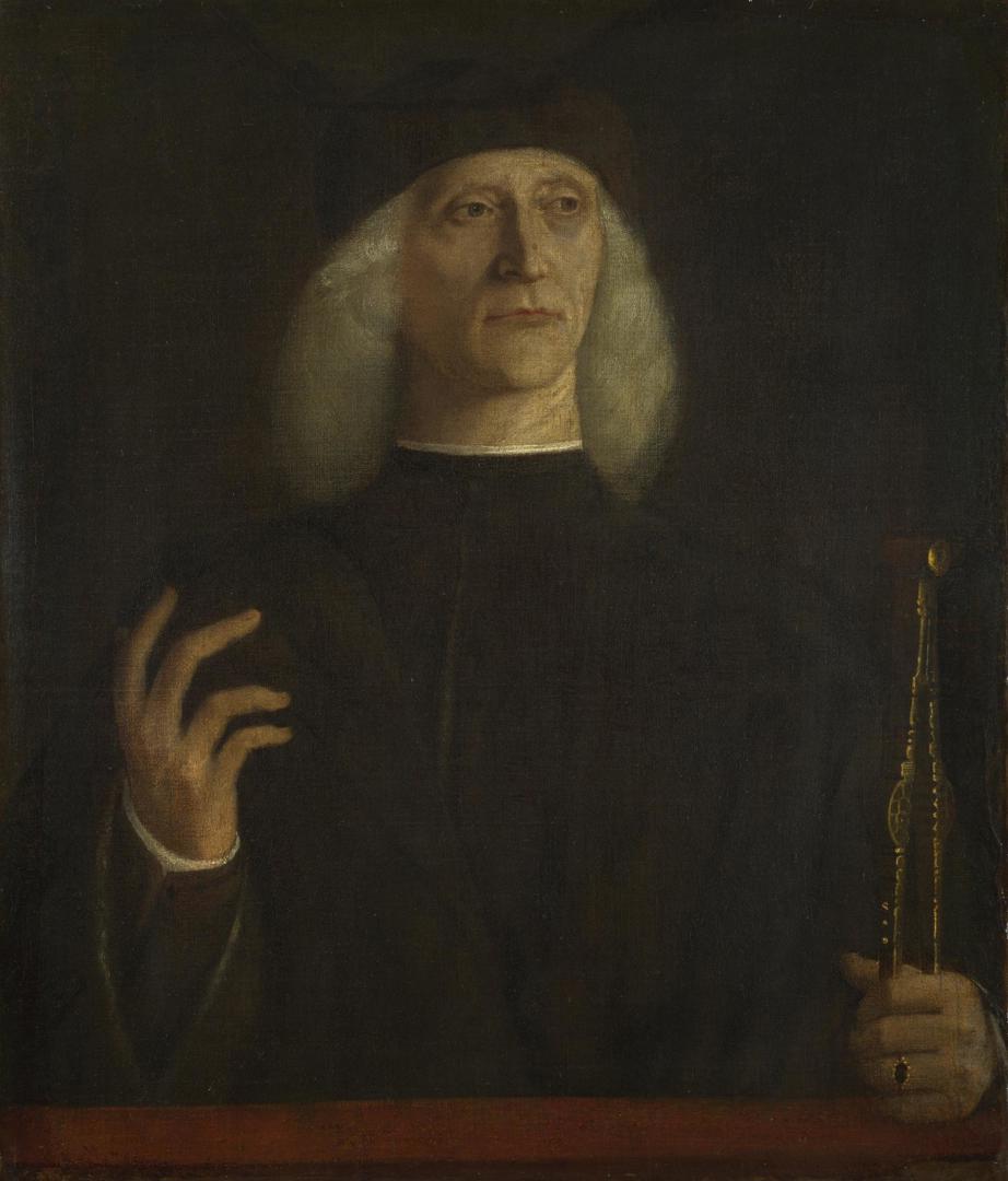 A Man with a Pair of Dividers (?) by Probably by Gentile Bellini