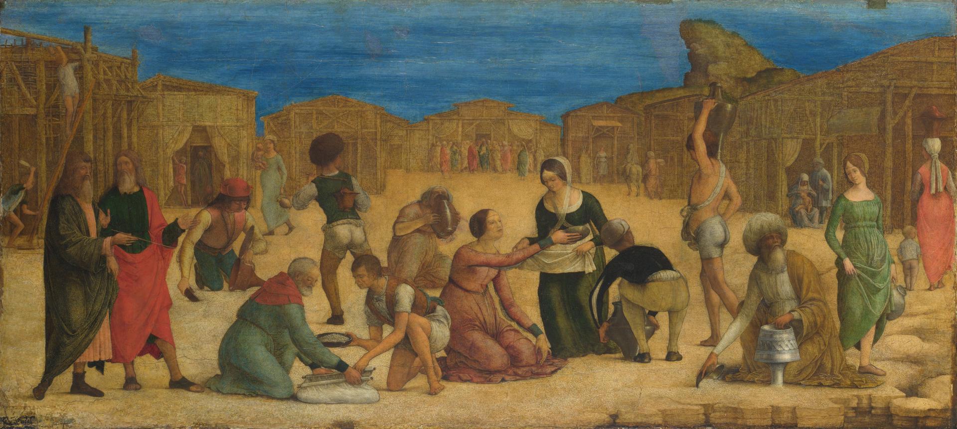 The Israelites gathering Manna by Ercole de' Roberti