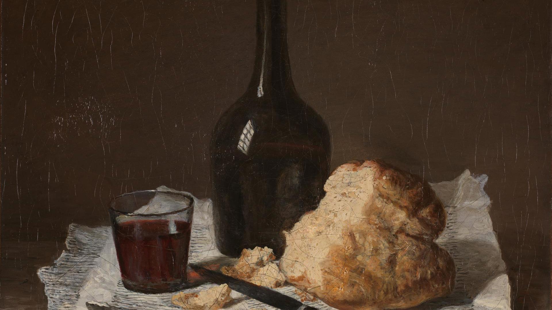 Still Life with Bottle, Glass and Loaf by Imitator of Jean-Siméon Chardin