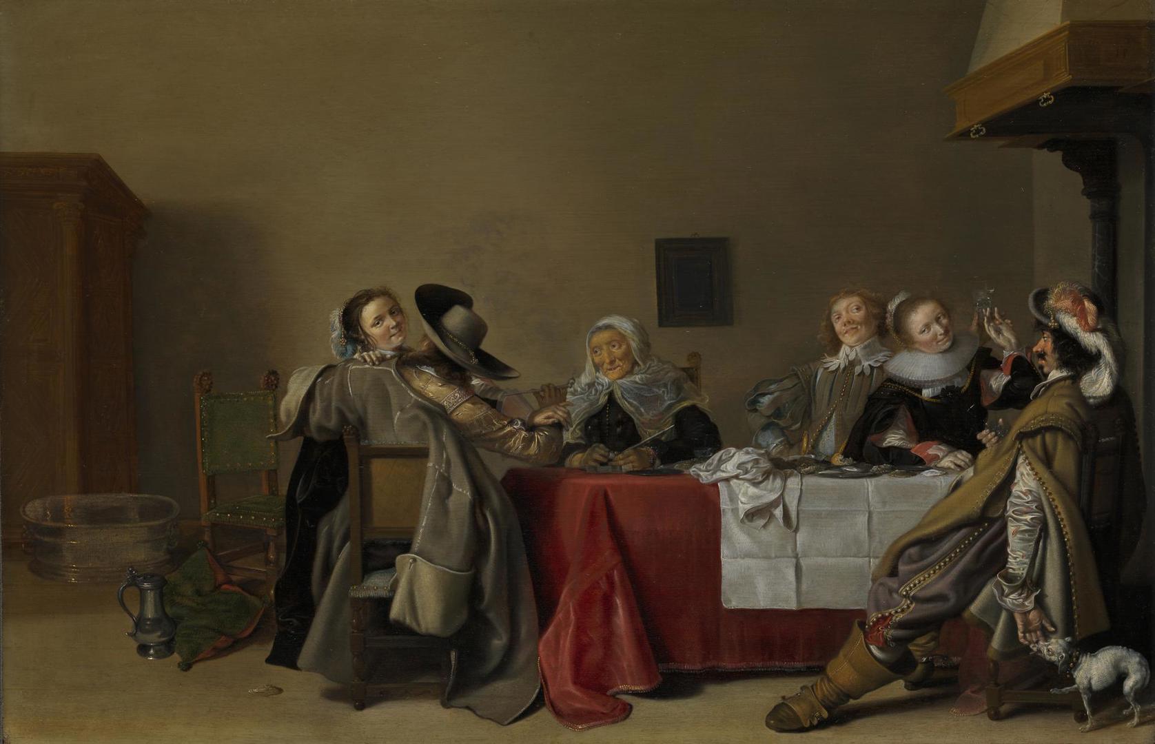 A Merry Company at Table by Hendrick Pot