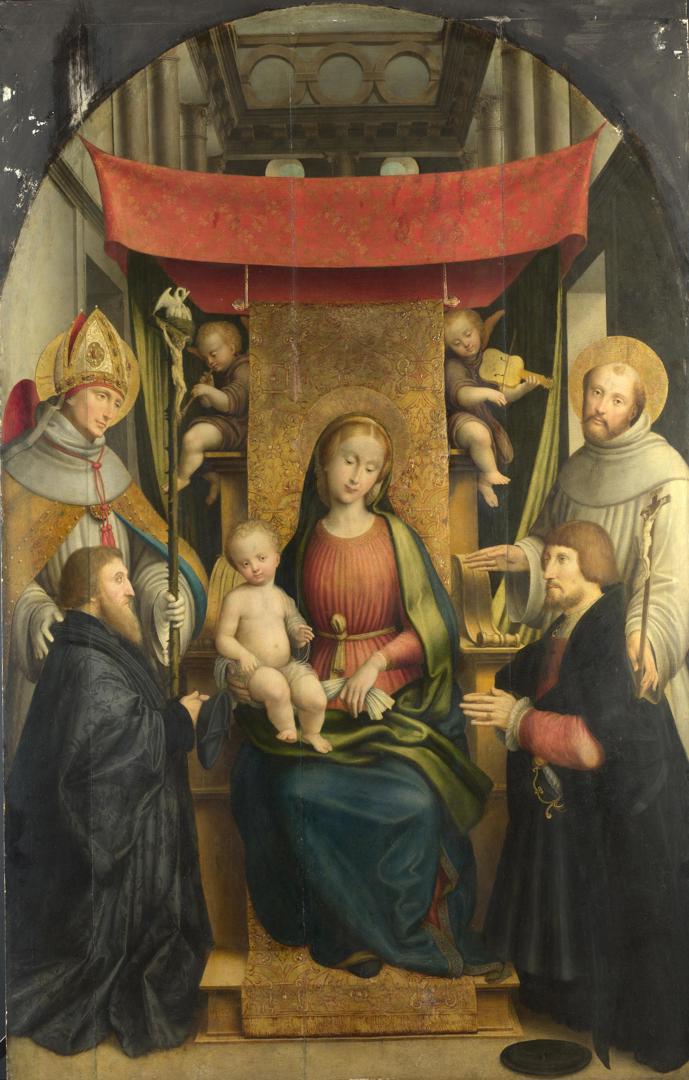 The Virgin and Child with Saints and Donors by Gerolamo Giovenone