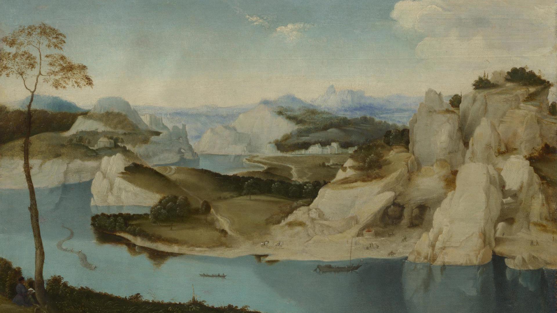 Landscape: A River among Mountains by Imitator of Pieter Bruegel the Elder