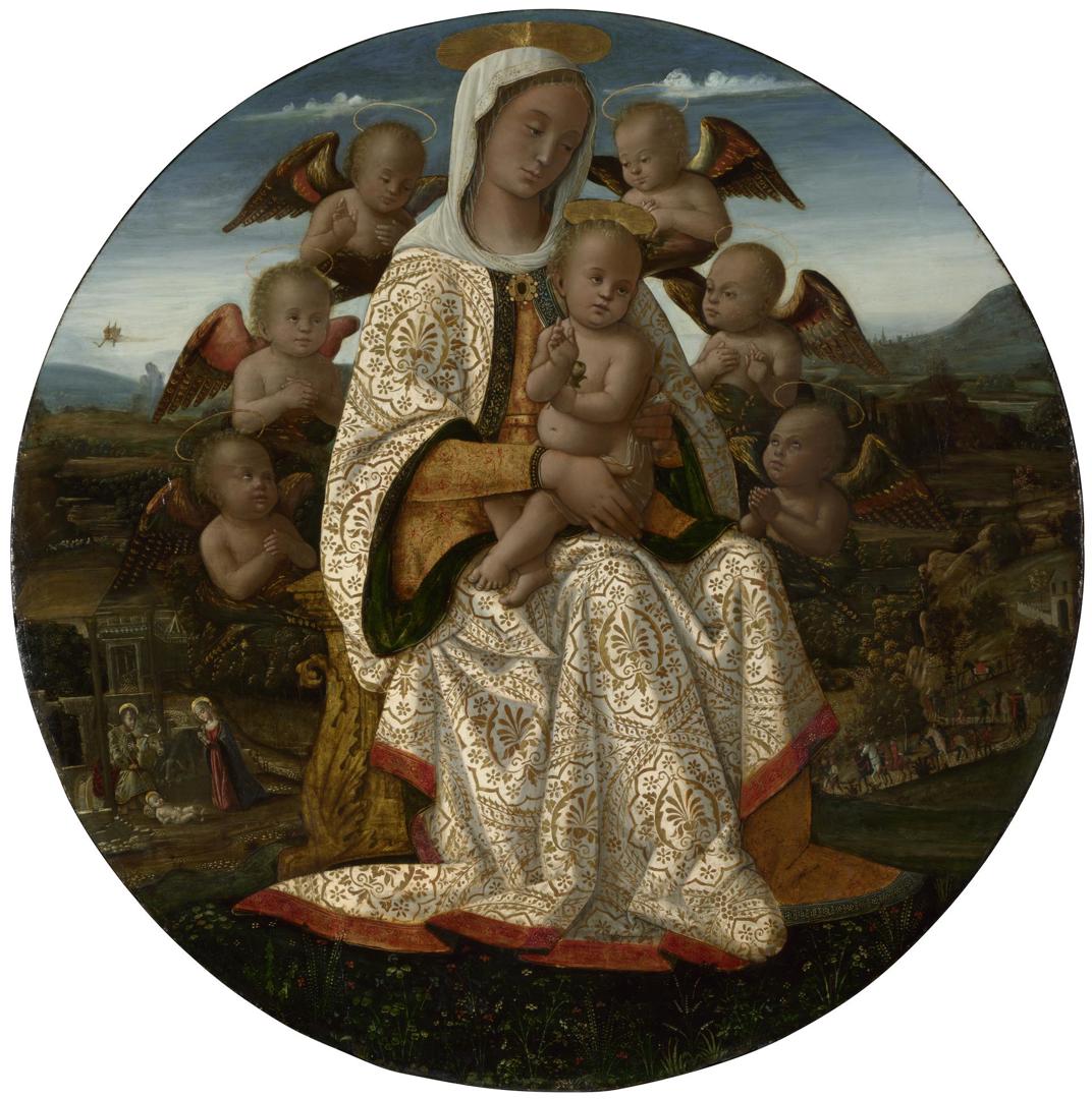 The Virgin and Child with Cherubim by Bernardino Fungai