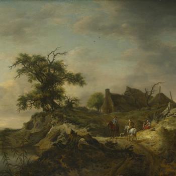 A Landscape with a Farm on the Bank of a River