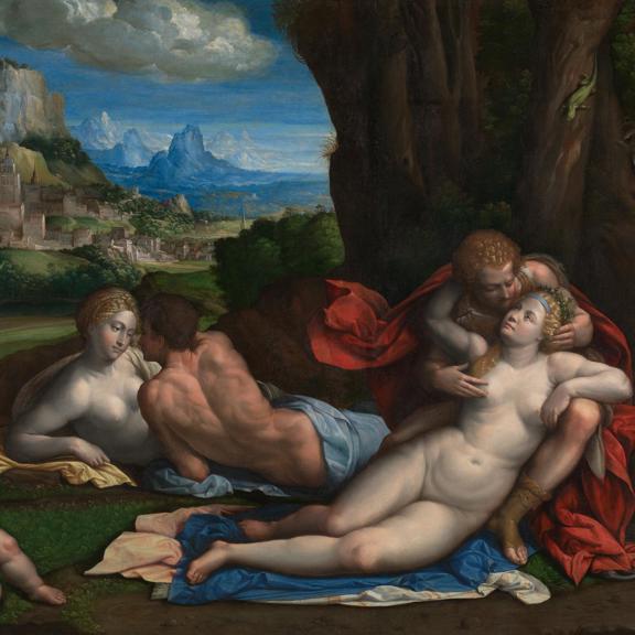 Two Couples with Cupid