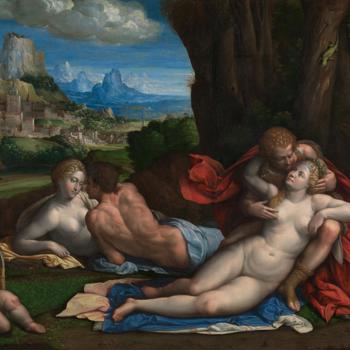 Two Couples with Cupid