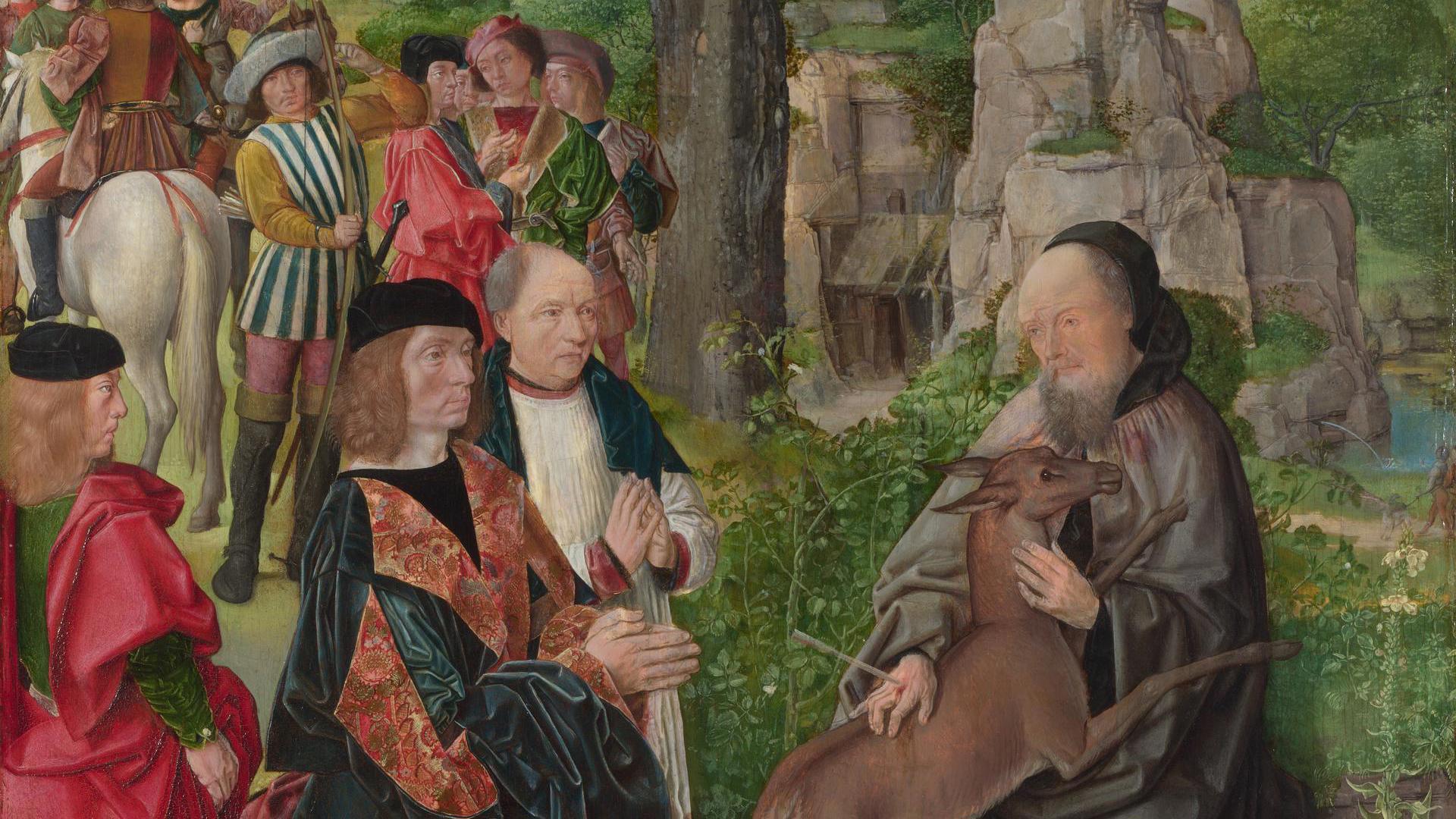Saint Giles and the Deer by Master of Saint Giles