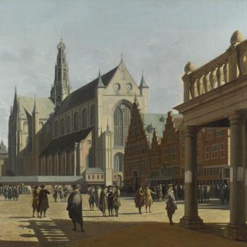 The Market Place and the Grote Kerk at Haarlem