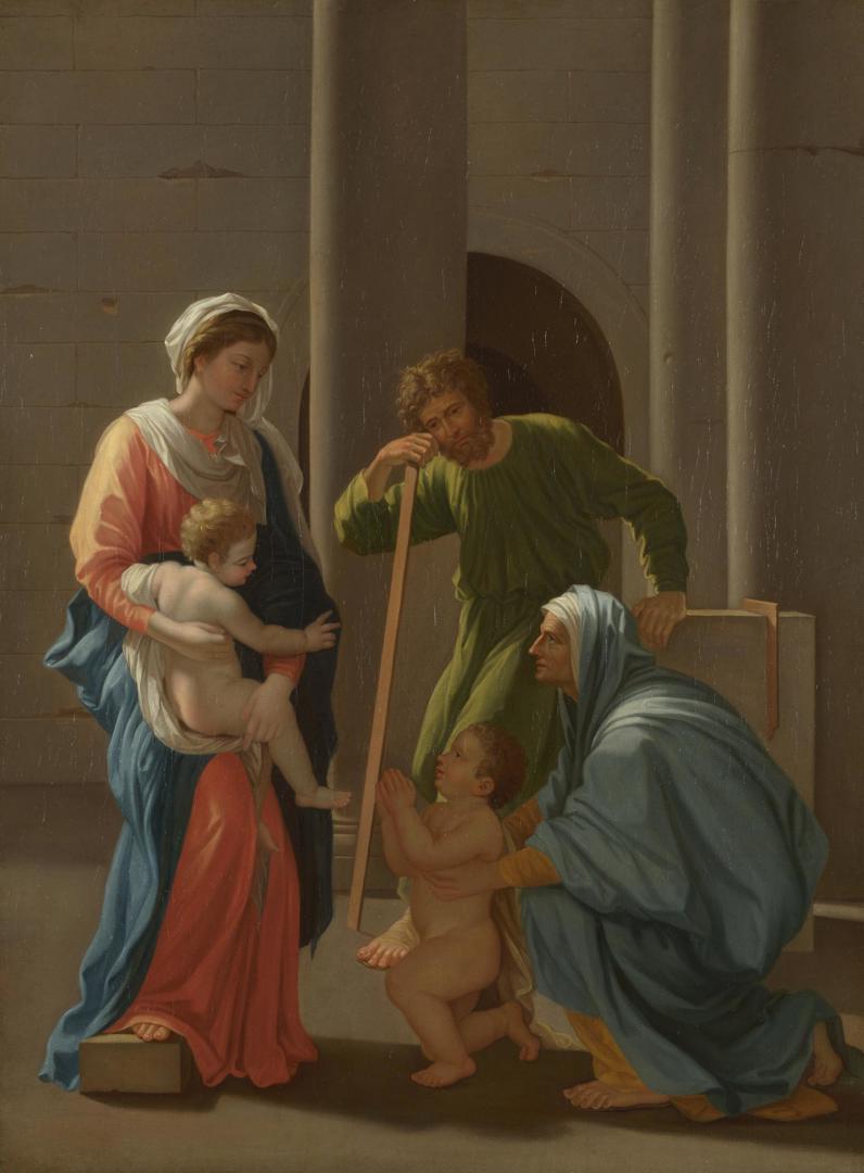 The Holy Family with Saints Elizabeth and John by After Nicolas Poussin (?)