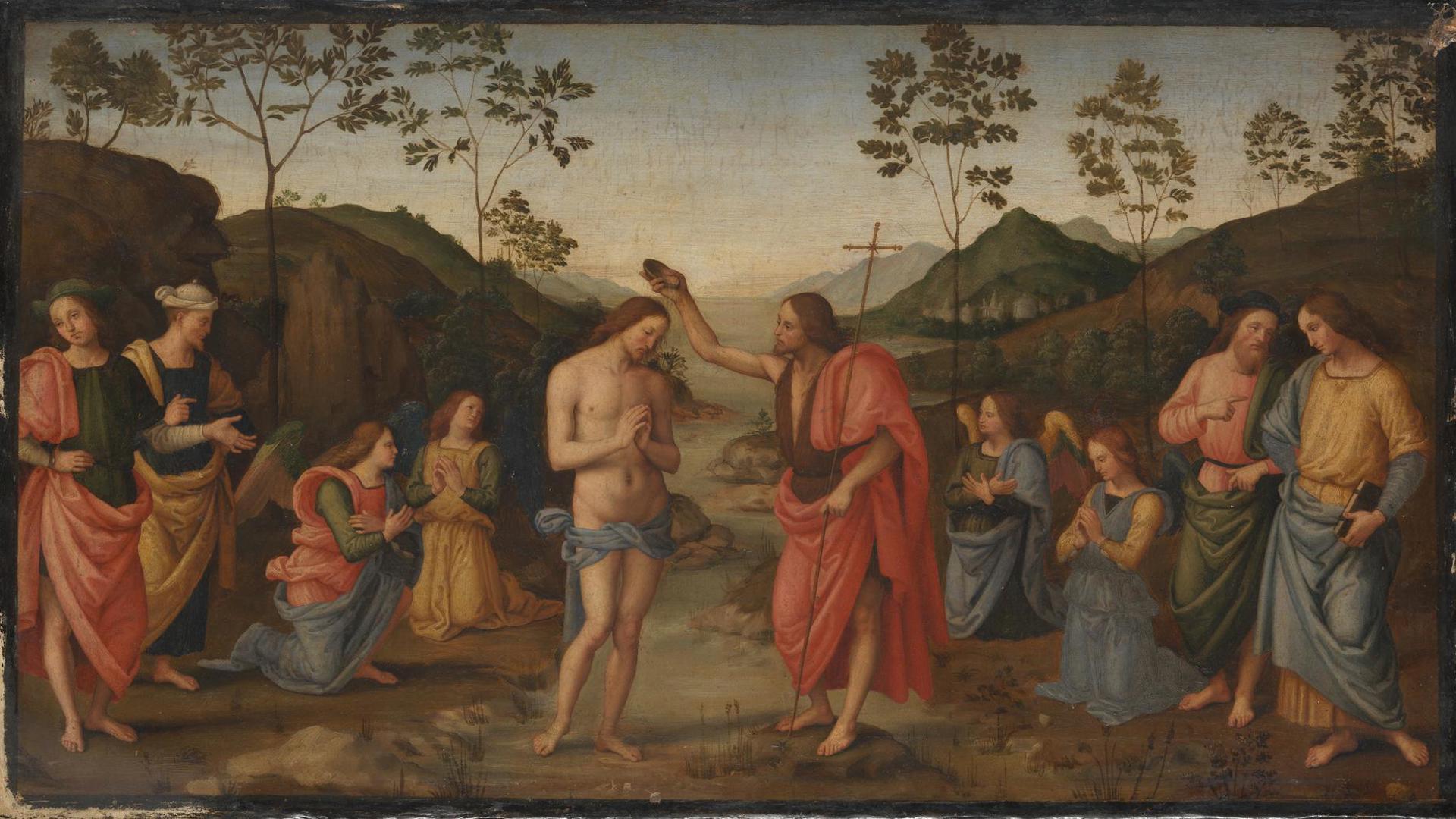 The Baptism of Christ by Probably by Sassoferrato (after Pietro Perugino)