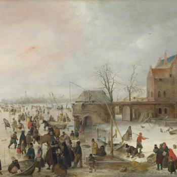 A Scene on the Ice near a Town